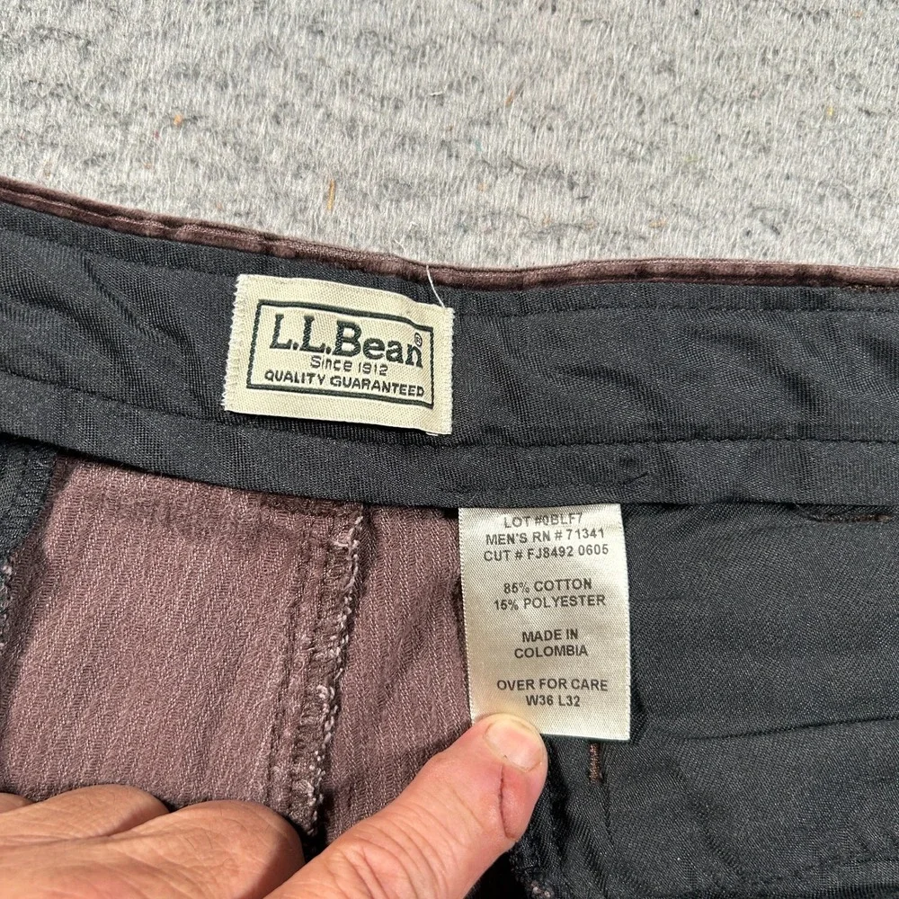 Vintage LL Bean Pants‎ Mens 34x30 Brown Corduroy Cargo Baggy Loose Skate Y2K Zip - Picture 3 of 10